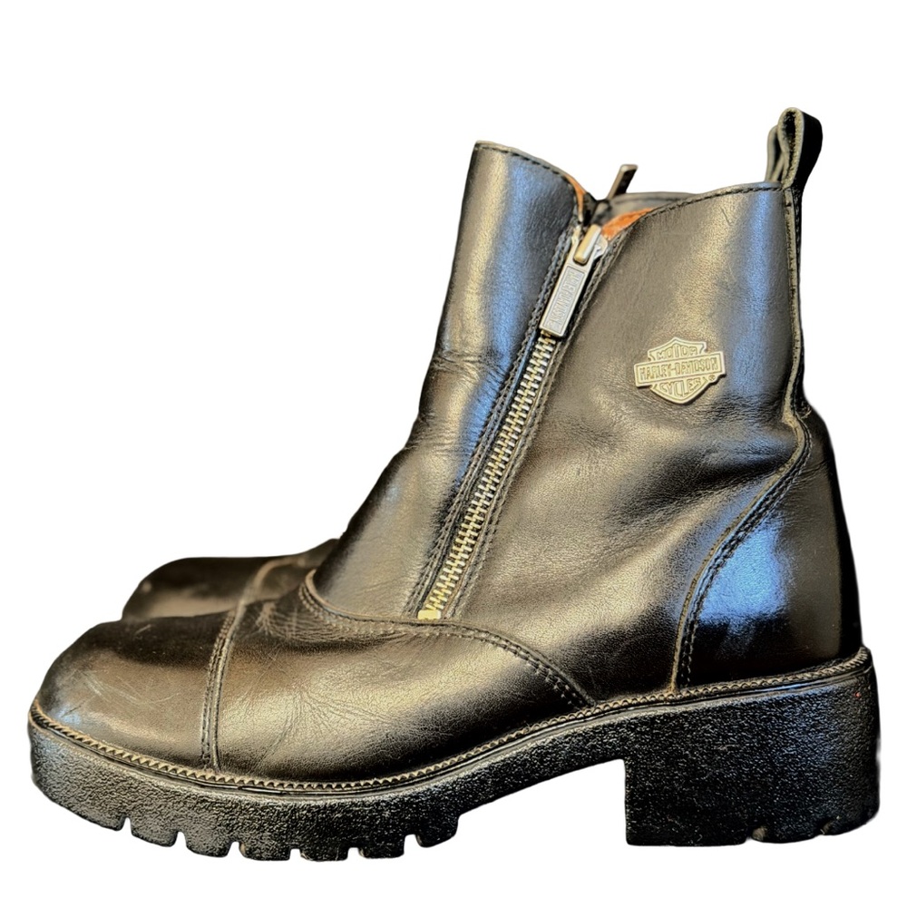 Harley-Davidson Black Leather Combat Boots